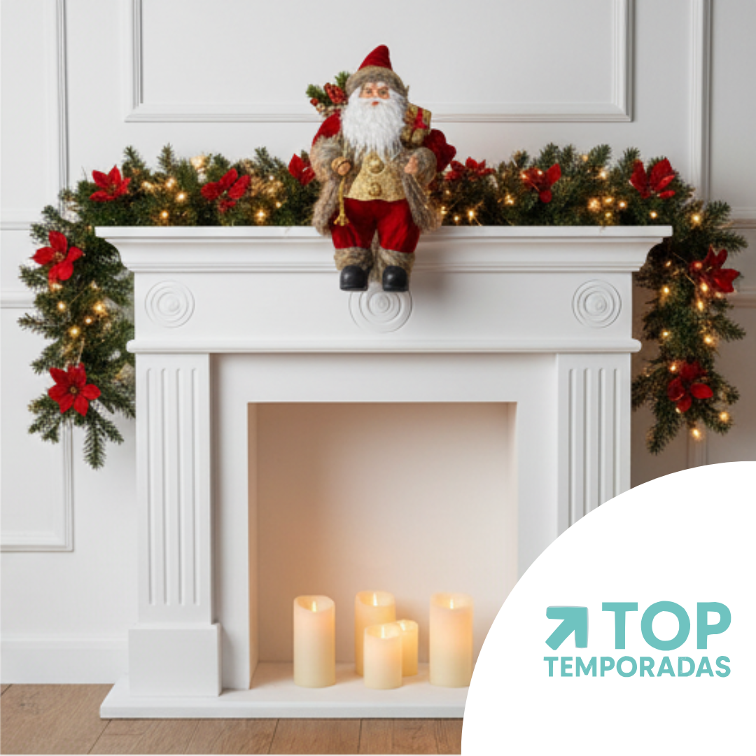 Papá Noel 30CM Con Regalos Dorado