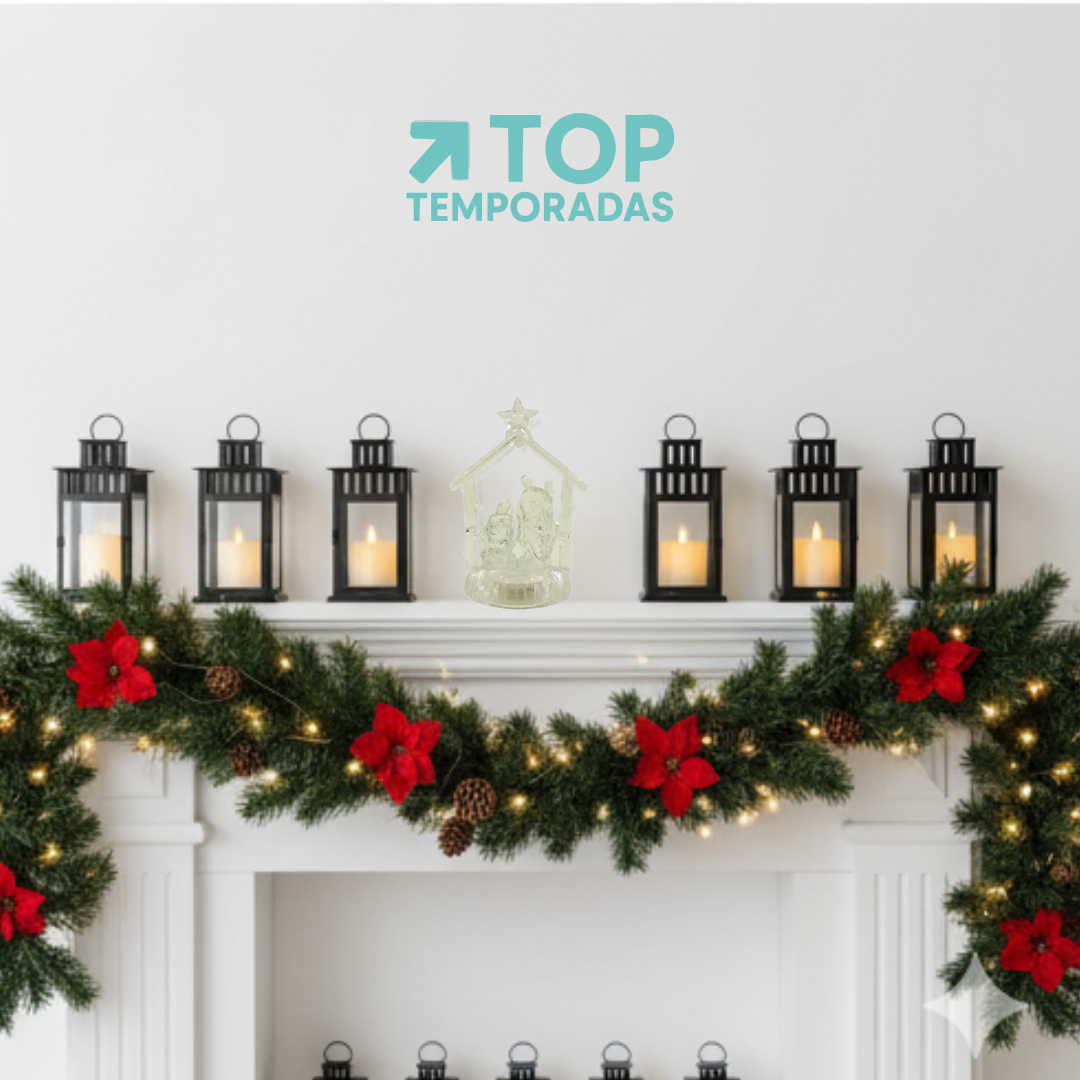 Pesebre Con Luz Navideño Redondo