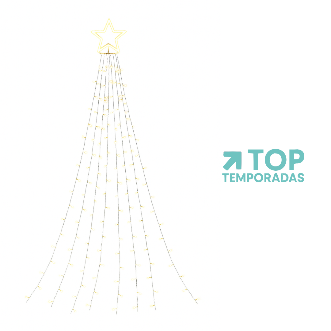 Malla Árbol Estrella Navideña Luces