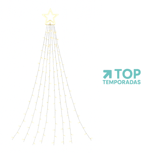 Malla Árbol Estrella Navideña Luces