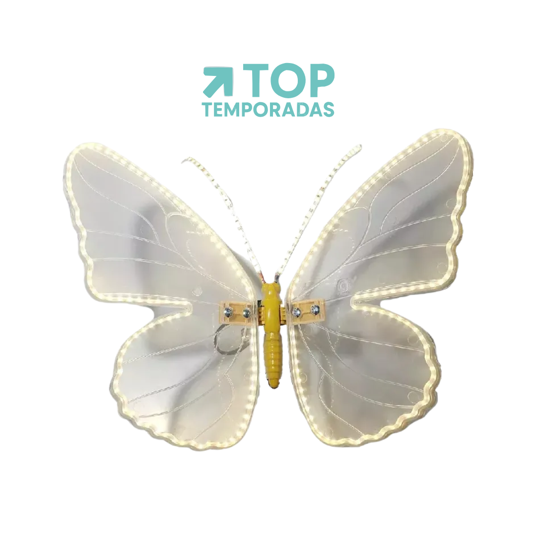 Mariposa Navideña Con Luz Y Base