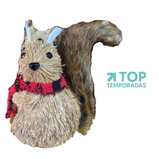 Ardilla Navideña Café 14X14CM