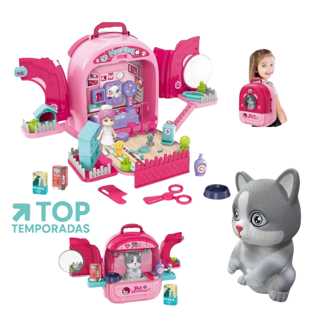 Set Veterinario Con Mascota Morral