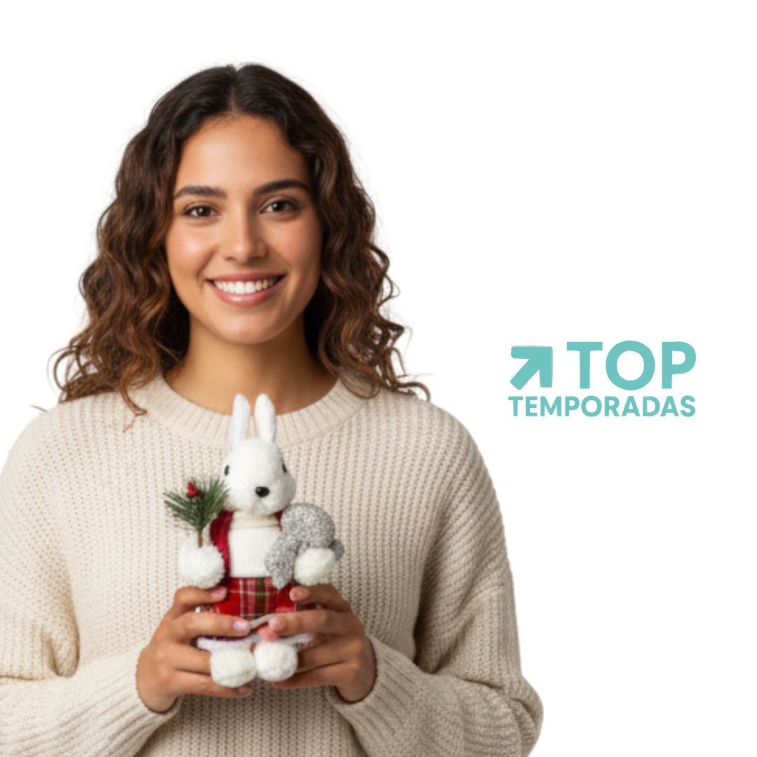 Ardilla Navideña Blanca De Pie 26X12CM