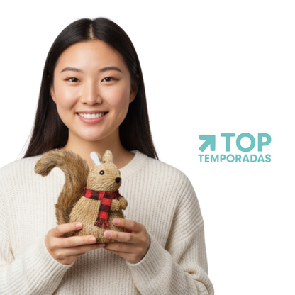 Ardilla Navideña Café 14X14CM