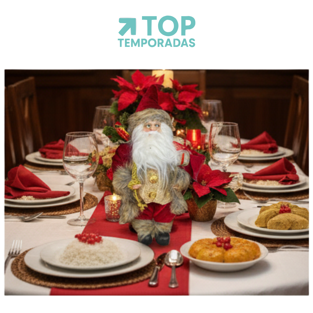 Papá Noel 30CM Con Regalos Dorado