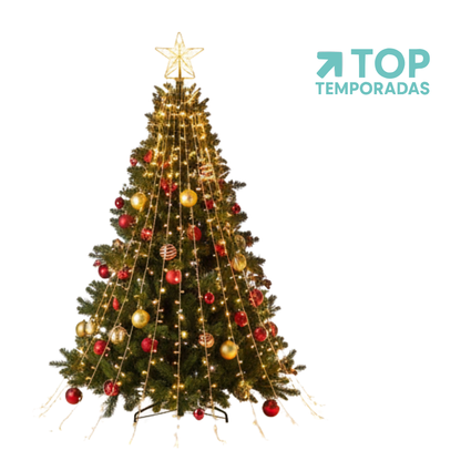 Malla Árbol Estrella Navideña Luces