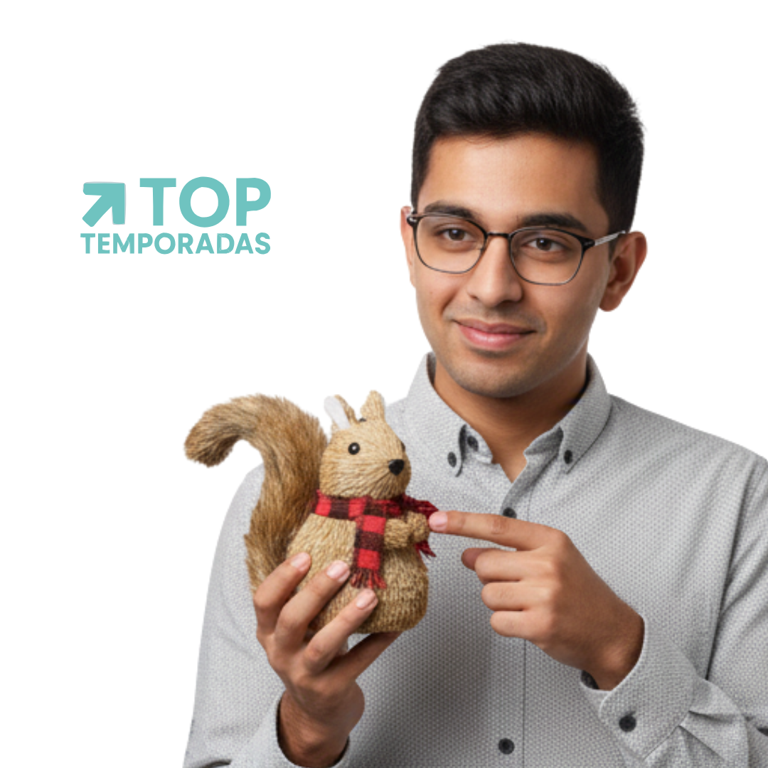 Ardilla Navideña Café 14X14CM