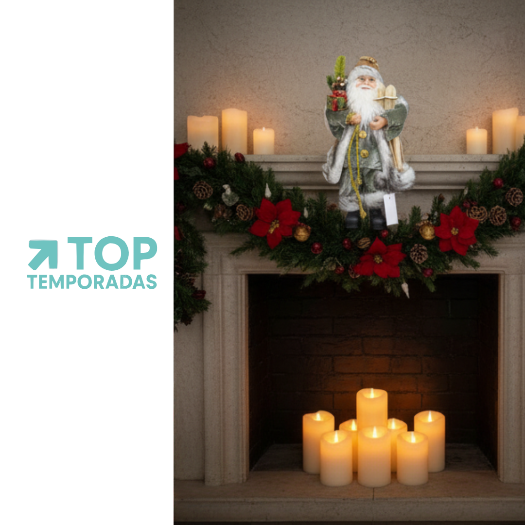 Papá Noel 30CM Con Regalos Gris