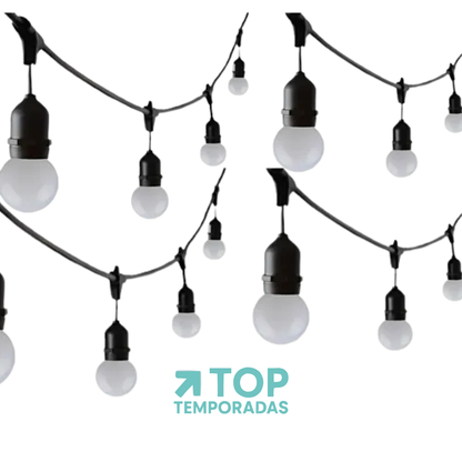 Extensión Bombillas Filamento Solar Navideña