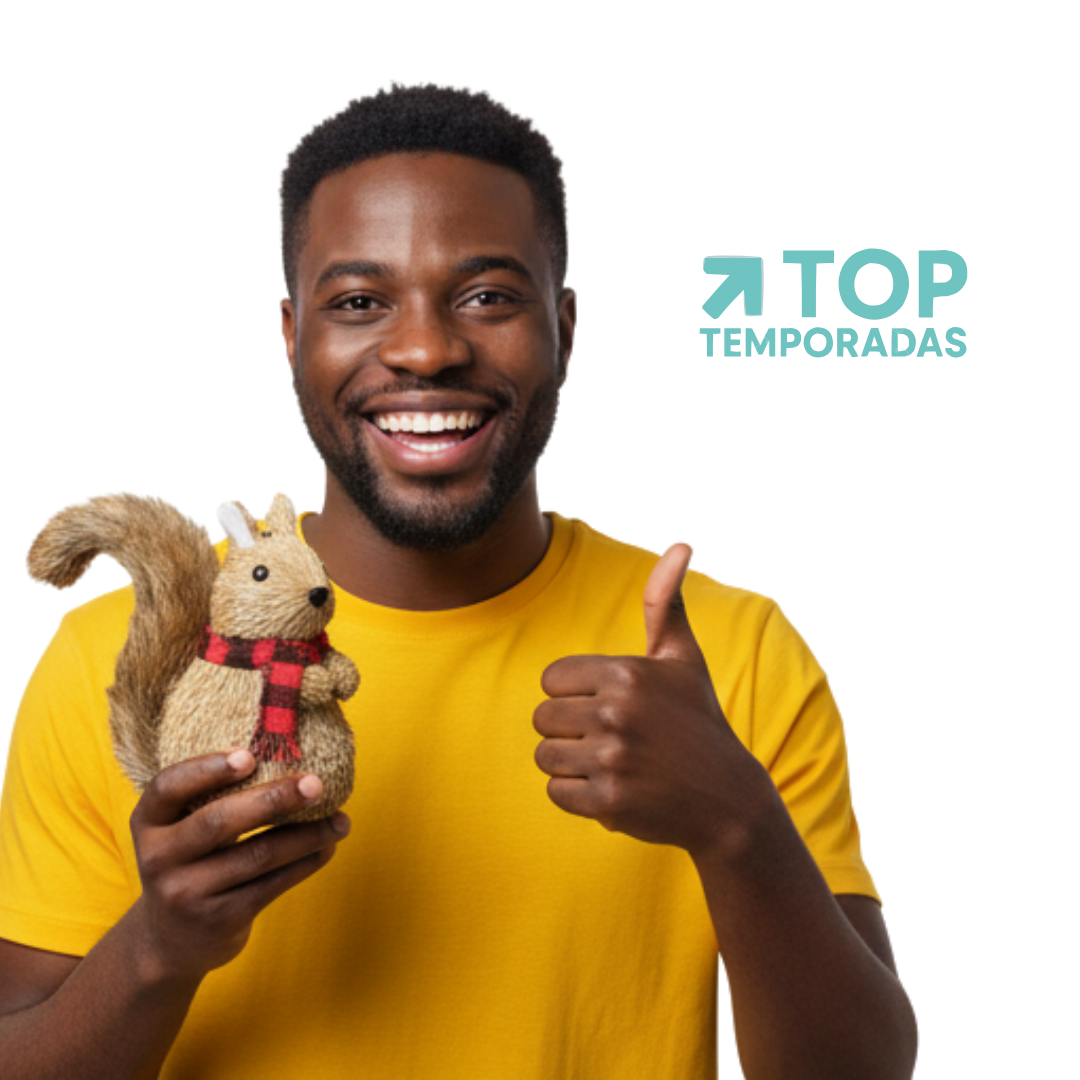 Ardilla Navideña Café 14X14CM