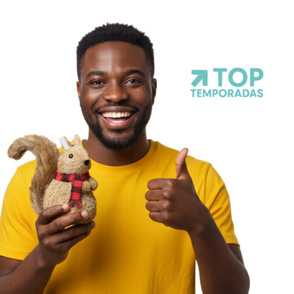 Ardilla Navideña Café 14X14CM