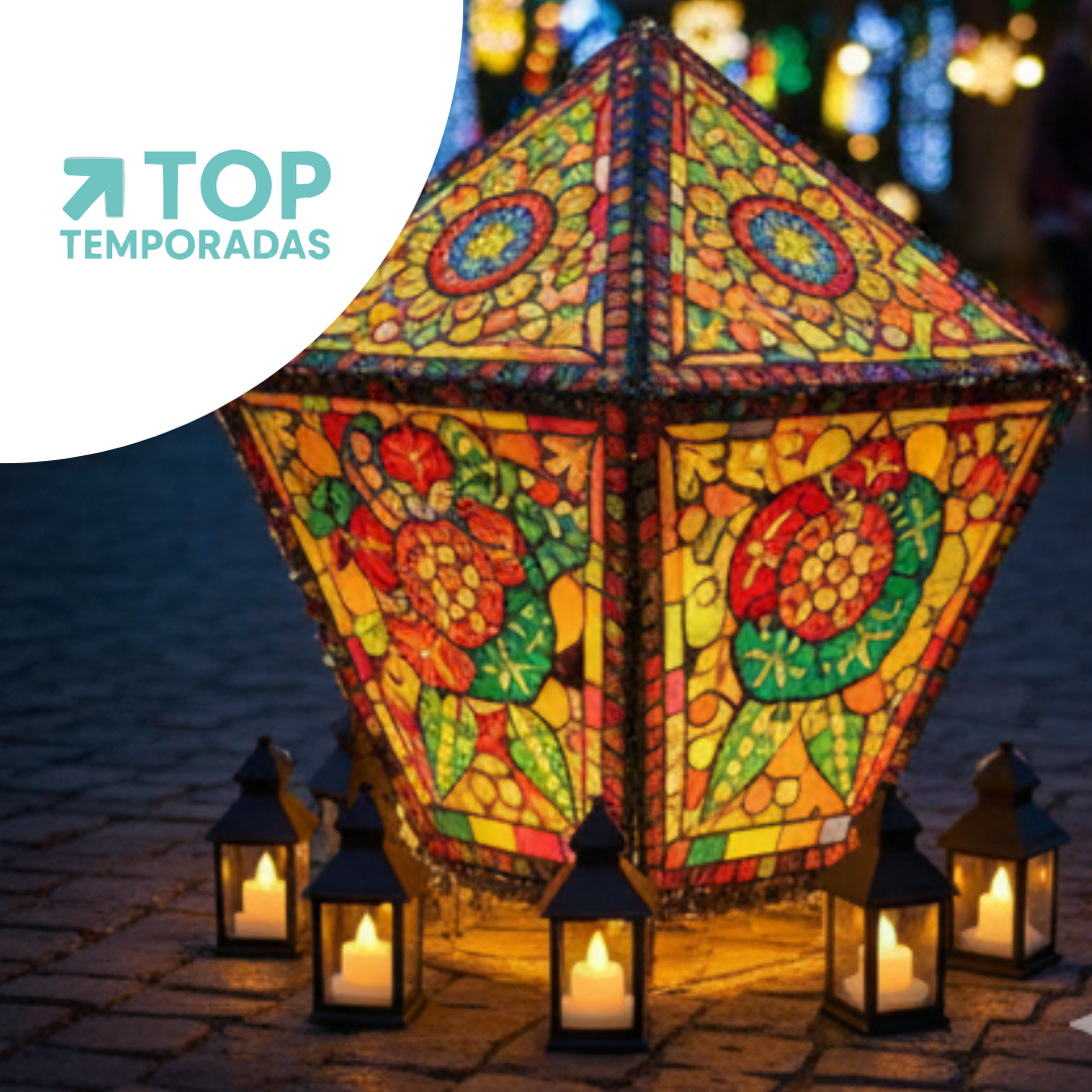 Farol Decorativo De Pila Navideño