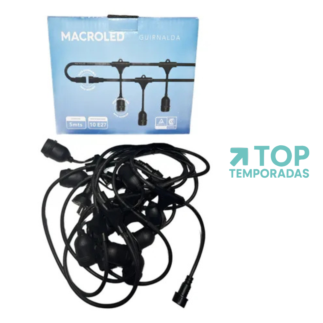 Extensión Bombillas Filamento Solar Navideña