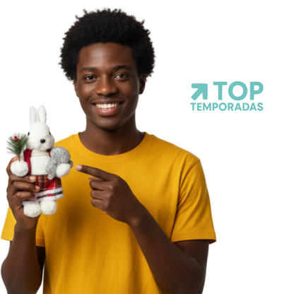 Ardilla Navideña Blanca De Pie 26X12CM