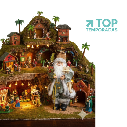 Papá Noel 30CM Con Regalos Gris