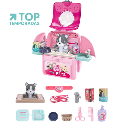 Set Veterinario Con Mascota Morral